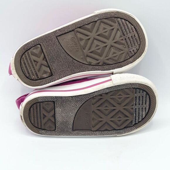 Converse Magenta Metallic Stars - Slip On Aplix Sneakers - Toddler US size 5 - Picture 7 of 8